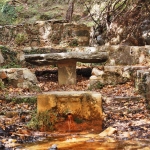 A fountain by the path